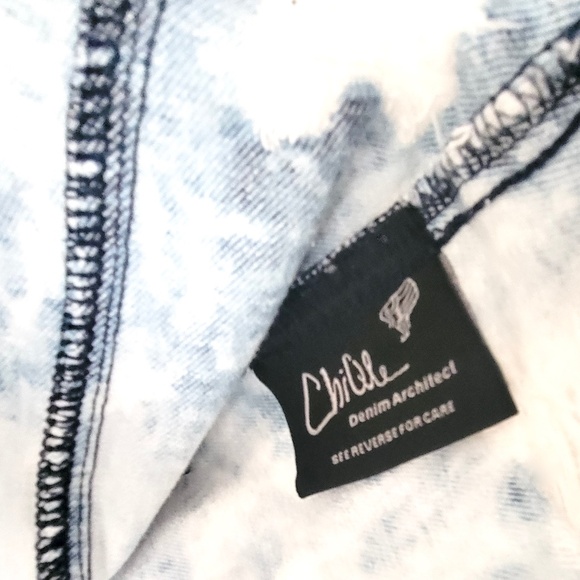 Chiqle Denim Studded Distressed Vest - S - Picture 6 of 7